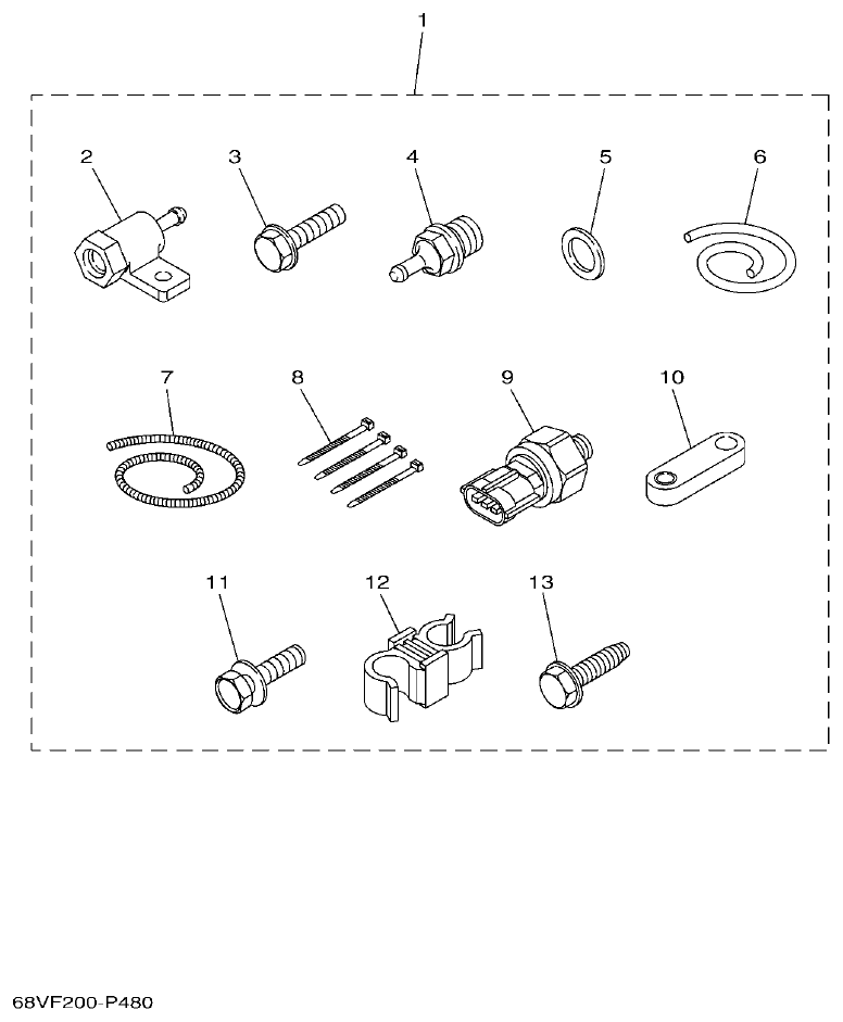 Yamaha F115A, FL115A, FL115AET OPTIONAL PARTS 4 parts diagram
